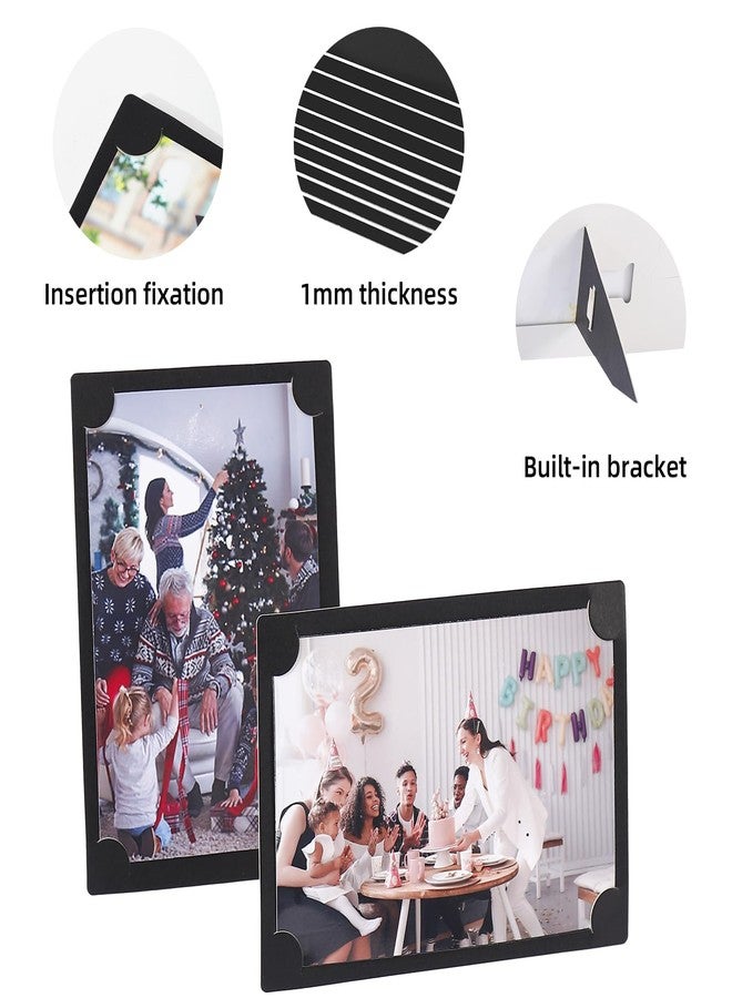 HOTUO Black Paper Frames 5x7 Set of 10, Cardboard Picture Frame with Easel, DIY Photo Crafts. - Image 3